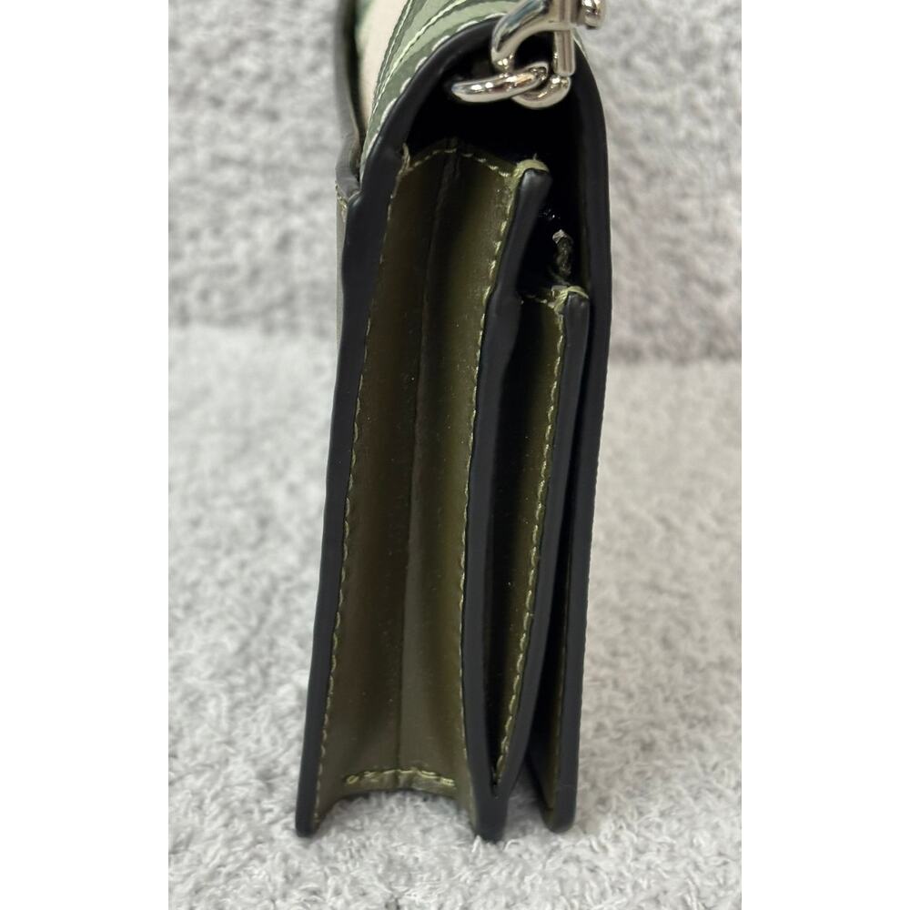Coach Anna Foldover Green Banana Leaf Leather Crossbody Purse #72029 - Picture 4 of 12